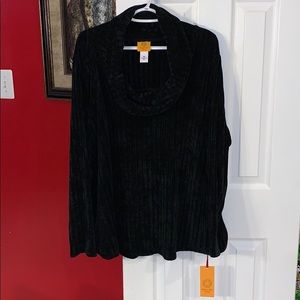 Ruby Rd Cowl Neck Sweater, Black, Size 3X